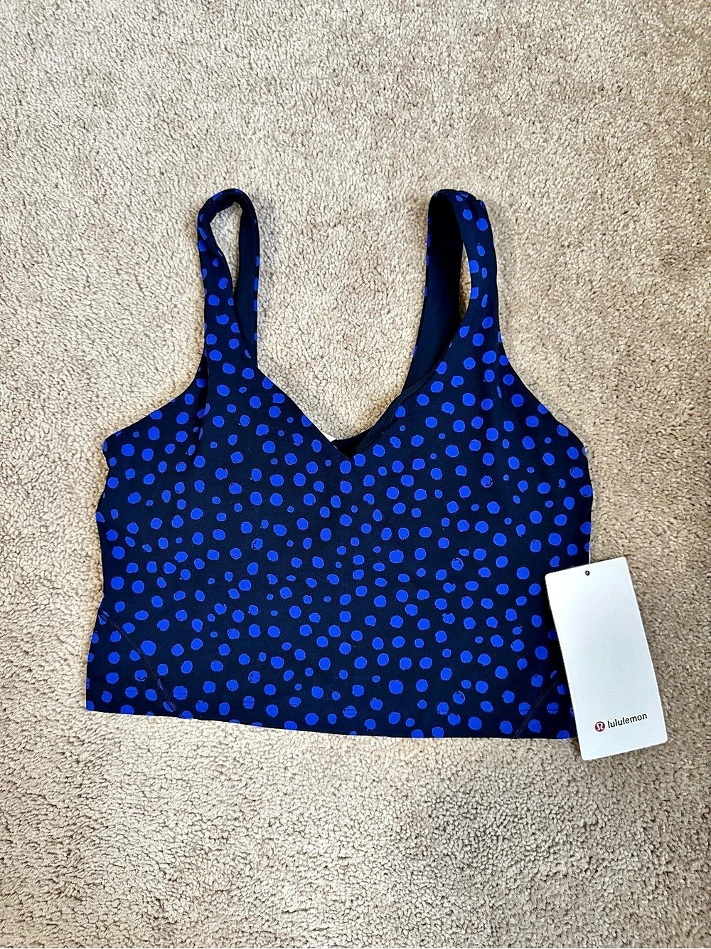 lululemon Align Tank Polka Dot Tank in Blue & Black Size 8 NWT